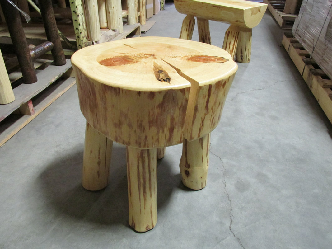 Pine Log Stool