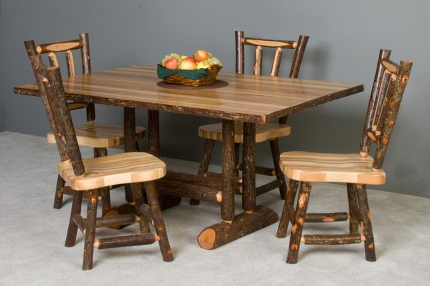 Hickory Log Cabin Furniture, Log Cabin Dining Room Chairs