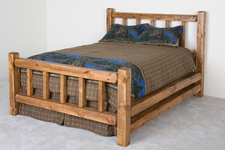 Barnwood Log Bed Picture